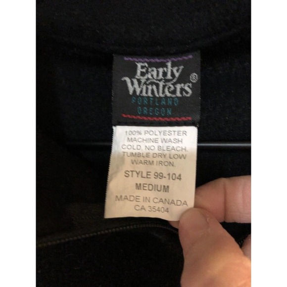 Vintage Early Winters Fleece Jacket Women’s Size Medium Black 3/4 Zip - Picture 2 of 3